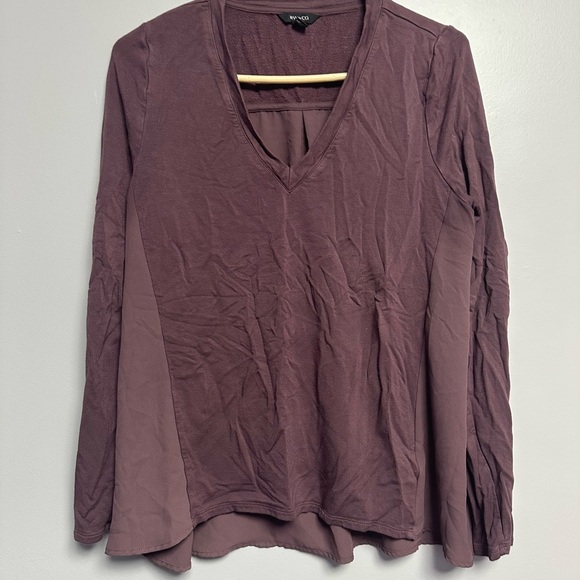 **3 for $15** RW&CO. Purple Relaxed Long Sleeve Blouse - Picture 1 of 4